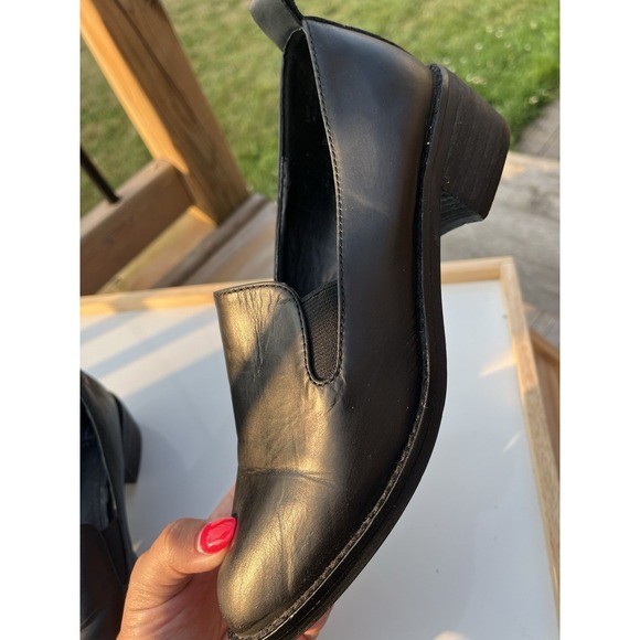 Shellys London Black Leather Flats Women's Size US7.5, EU38 - Picture 9 of 16